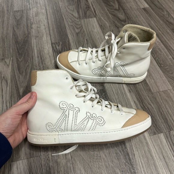 MaxMara Tabei leather high-top sneakers 39.5 - Picture 3 of 8
